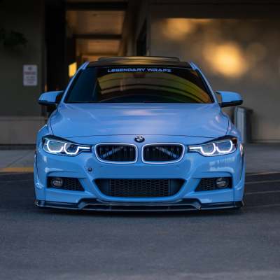 Gloss Macaron Baby Blue Car Vinyl Wrap PET 02