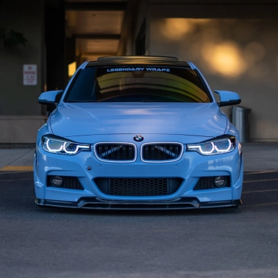 Gloss Macaron Baby Blue Car Vinyl Wrap PET 02