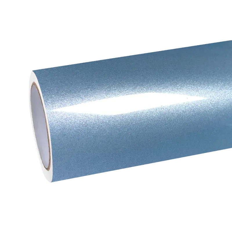 Gloss Metallic Ice Blue Car Vinyl Wrap PET