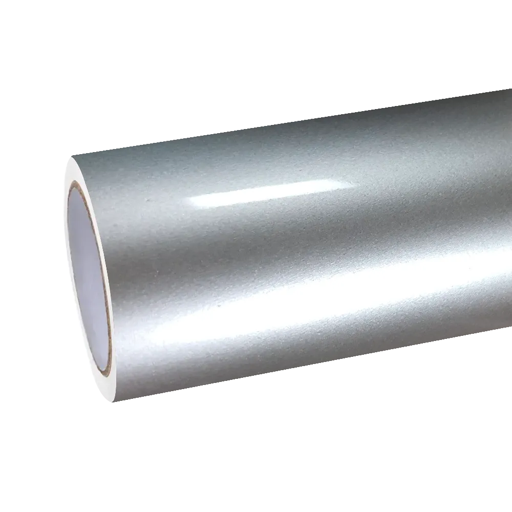 Gloss Metallic Liquid Silver Car Vinyl Wrap PET