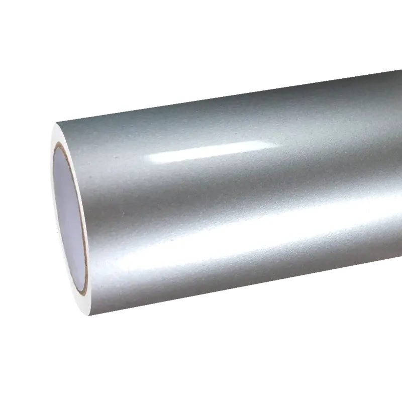 Gloss Metallic Liquid Silver Car Vinyl Wrap PET