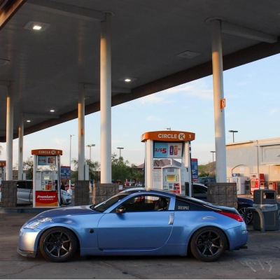 Gloss Metallic Mist Blue Car Vinyl Wrap 02