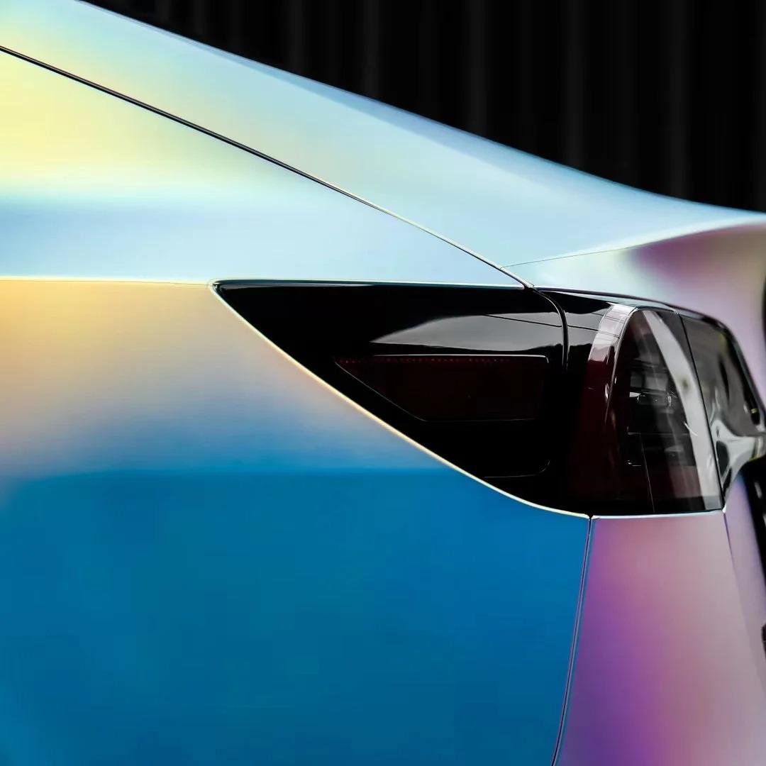 Matte White Holographic Chrome Car Vinyl Wrap