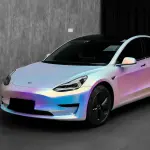 Matte White Holographic Chrome Car Vinyl Wrap