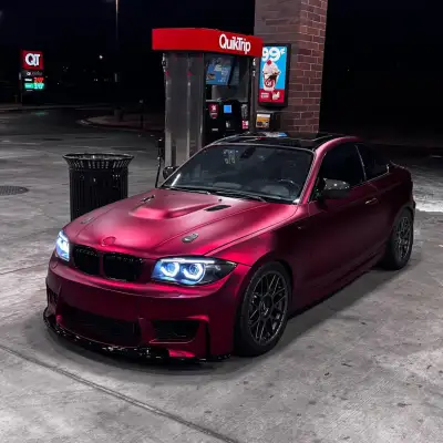 Matte Chrome Metallic Romance Red Car Vinyl Wrap 02