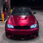 Matte Chrome Metallic Romance Red Car Vinyl Wrap