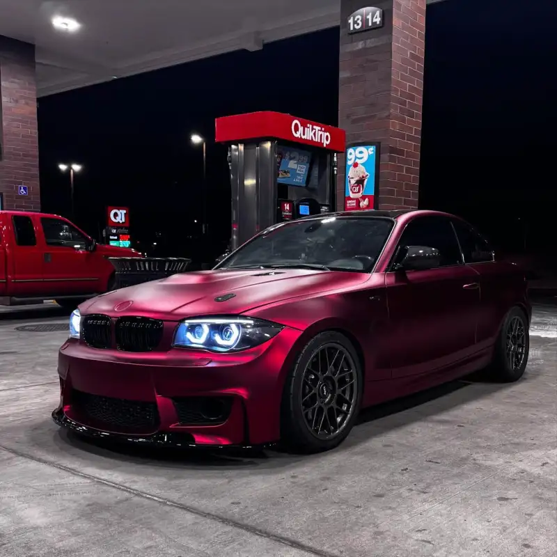 Matte Chrome Metallic Romance Red Car Vinyl Wrap
