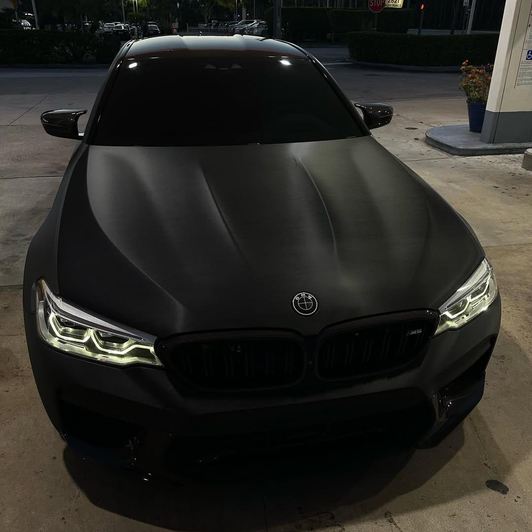 Matte Metallic Brushed Black Car Vinyl Wrap