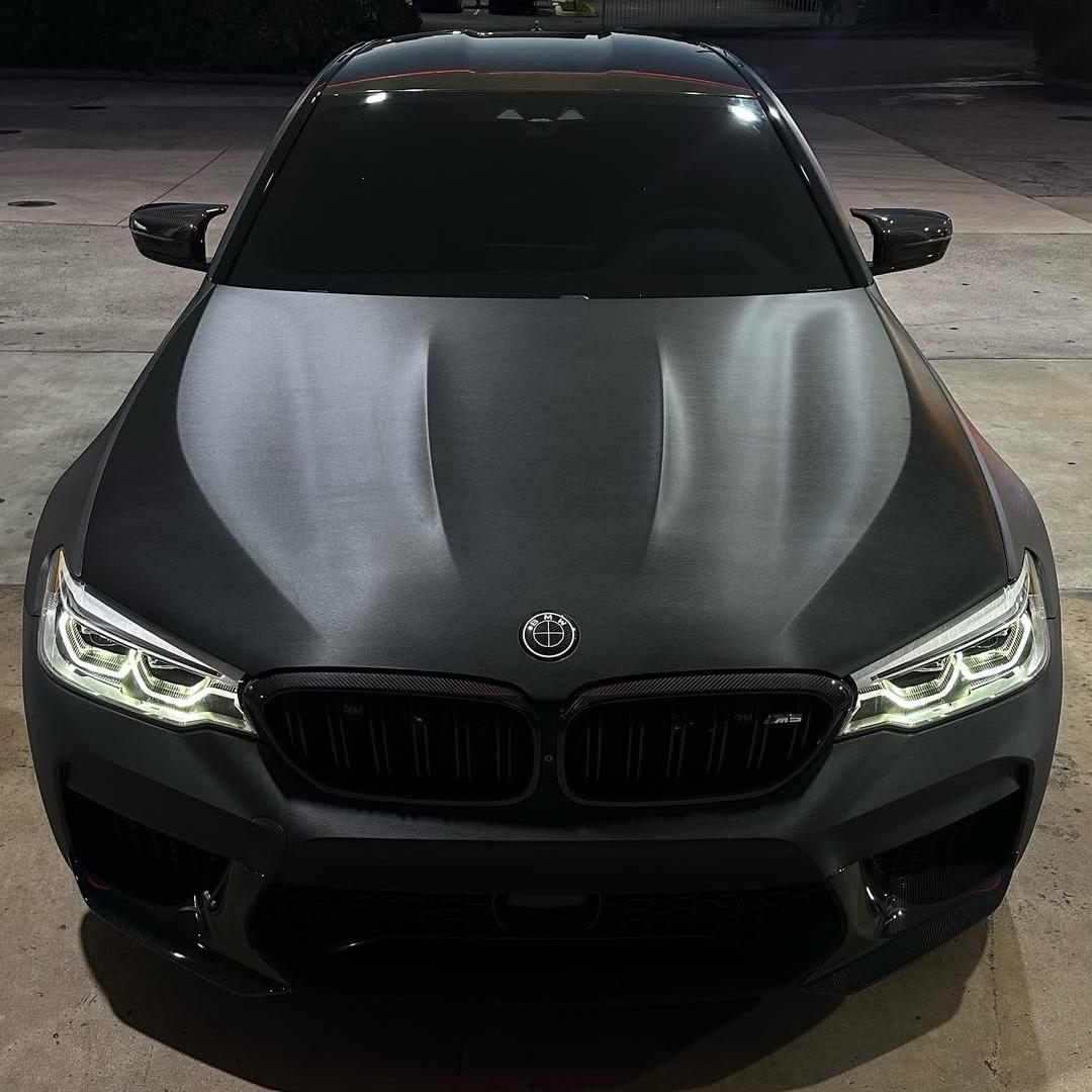 Matte Metallic Brushed Black Car Vinyl Wrap