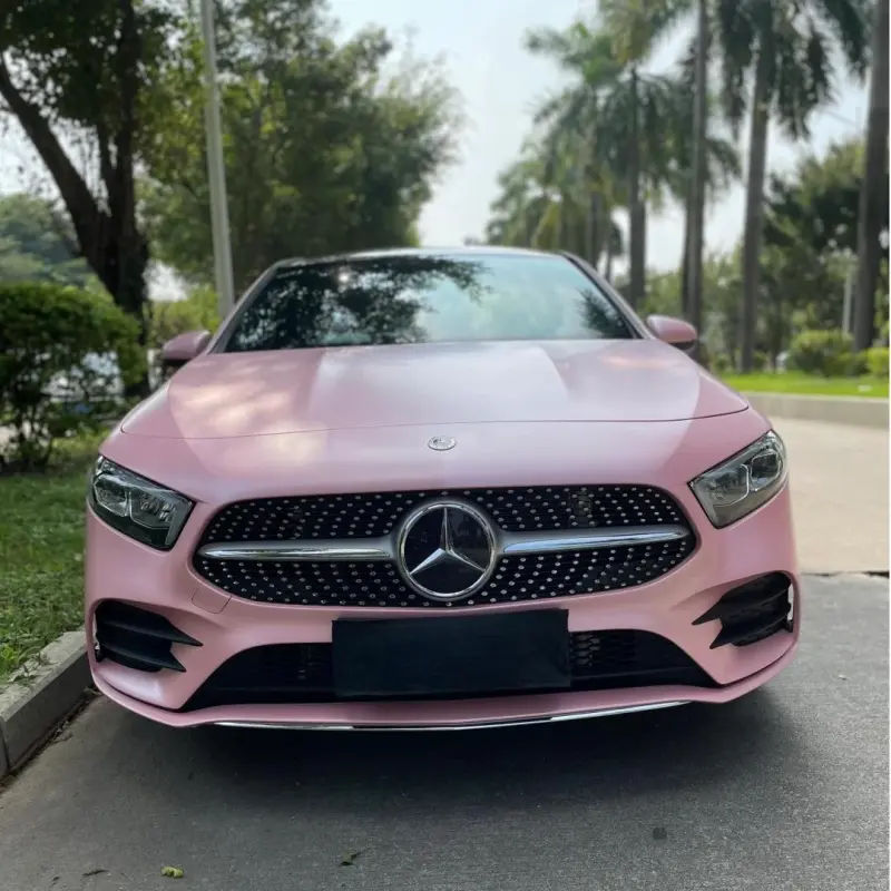 Matte Metallic Pearl Pink Car Vinyl Wrap PET