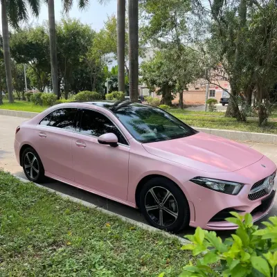 Matte Metallic Pearl Pink Car Vinyl Wrap PET 02