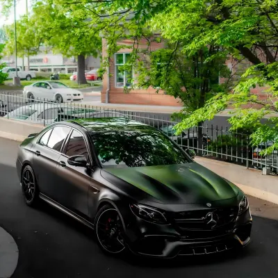 Matte Satin Black Ceramic Black Car Vinyl Wrap BMW  PET  02