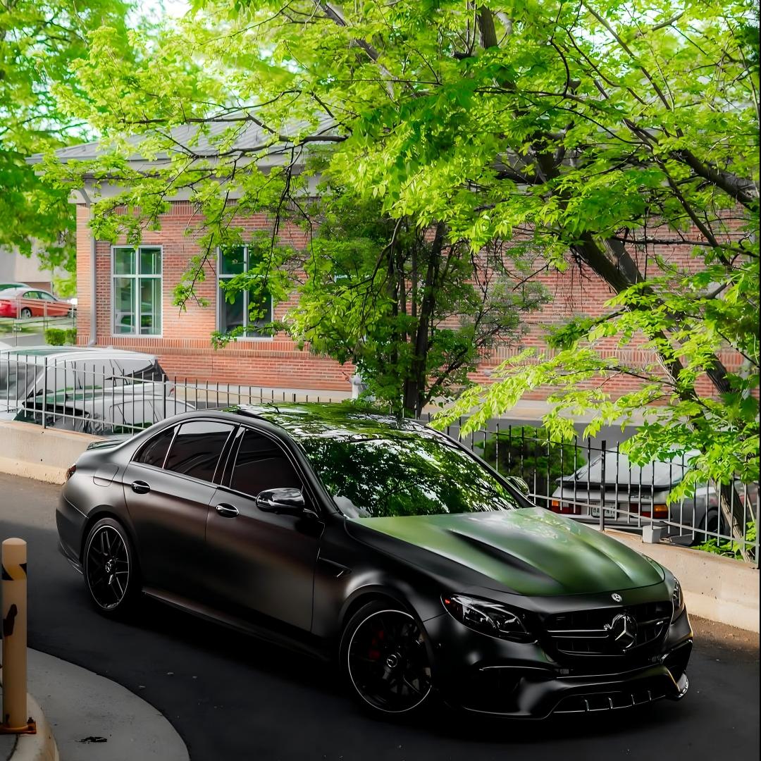 Matte Satin Black Ceramic Black Car Vinyl Wrap BMW  PET 