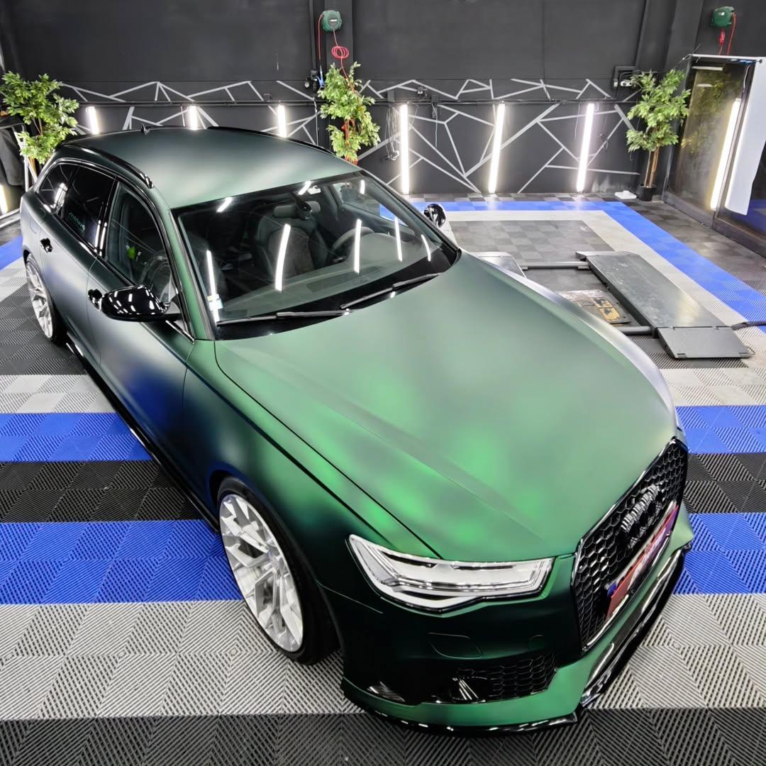 Matte Metallic Chrome Venom Green Car Vinyl Wrap PET