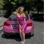 Gloss Metallic Rainbow Laser Pink Car Vinyl Wrap