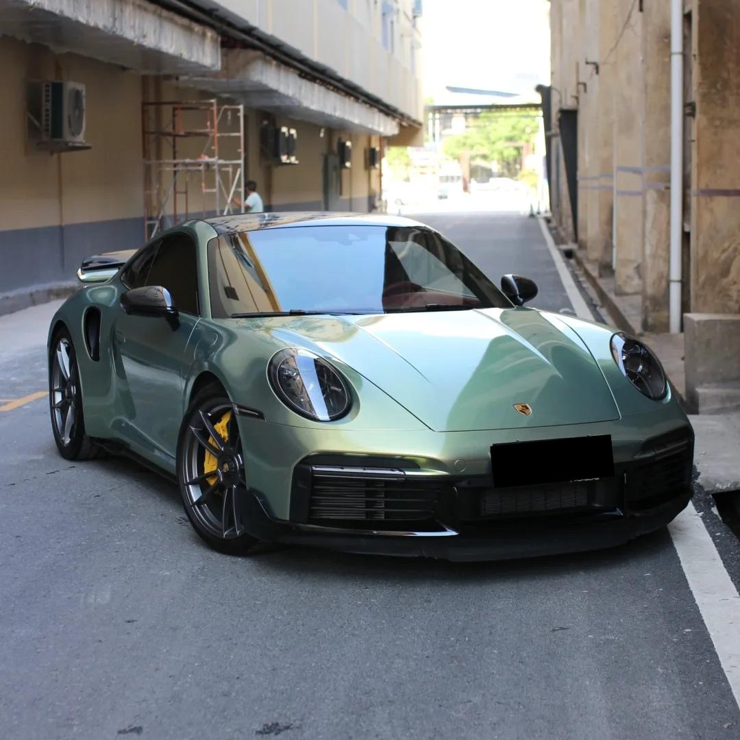 Gloss Chameleon Color Shift  Urban Bamboo Car Vinyl Wrap PET Porsche
