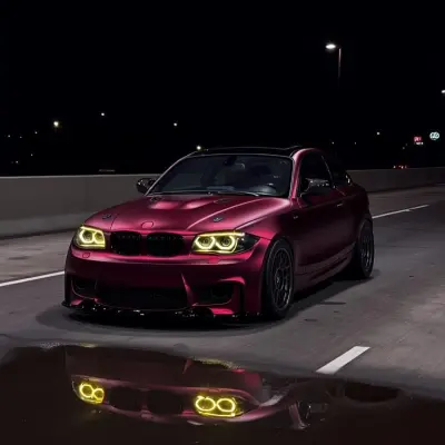 Matte Chrome Metallic Romance Red Car Vinyl Wrap | Romani Red Car Wrap 02