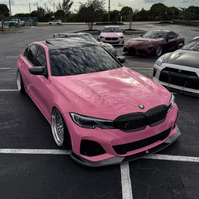 Gloss Crystal Light Pink Car Vinyl Wrap PET 02