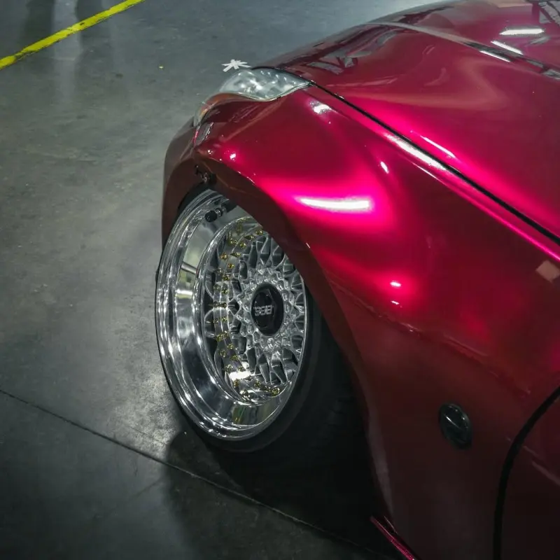 Gloss Metallic Rubellite Purple Car Vinyl Wrap PET Wildberry