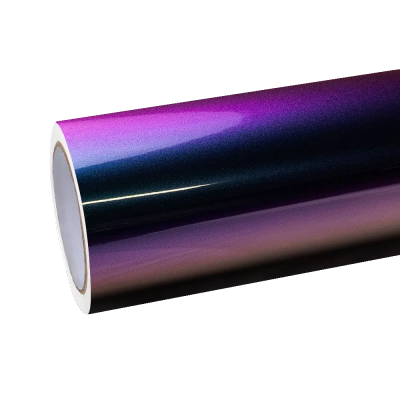 Gloss Metallic Chameleon Yellow Purple Car Vinyl Wrap PET 01