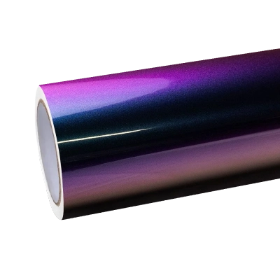 Gloss Metallic Chameleon Yellow Purple Car Vinyl Wrap PET 01