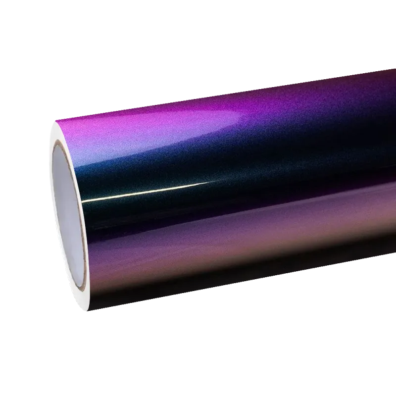 Gloss Metallic Chameleon Yellow Purple Car Vinyl Wrap PET