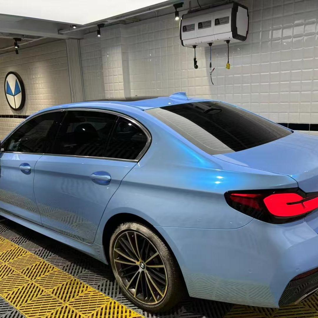 Gloss Metallic Chameleon Blue Grey Car Vinyl Wrap PET