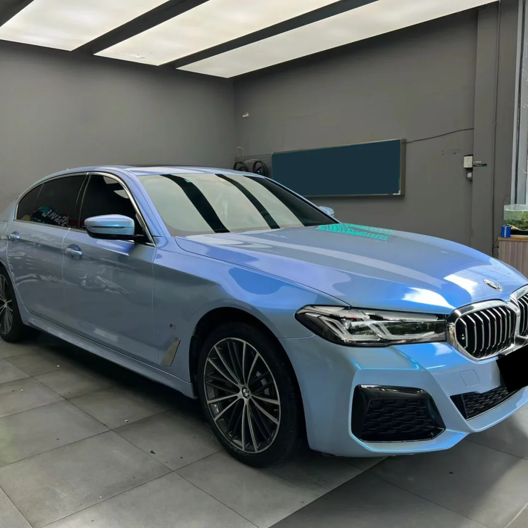 Gloss Metallic Chameleon Blue Grey Car Vinyl Wrap PET