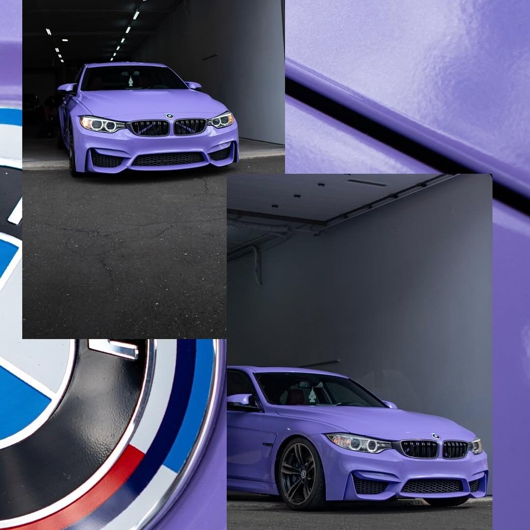 Gloss Lavender Purple Car Vinyl Wrap Tesla BMW PET