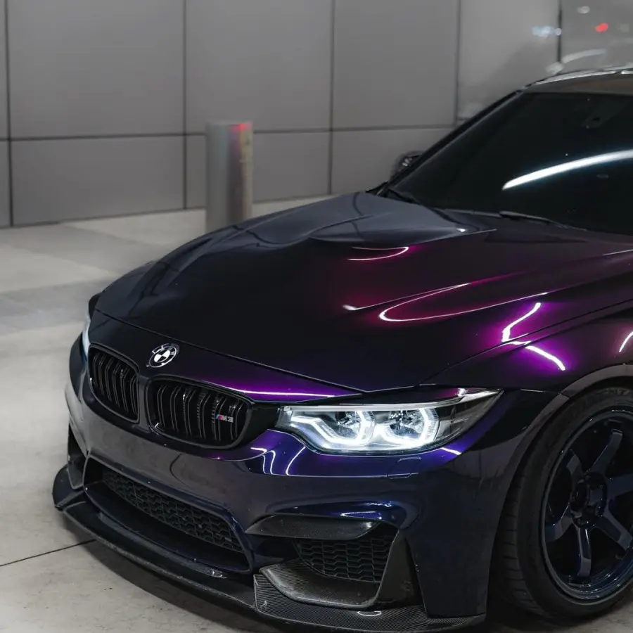 Gloss Metallic Ghost Midnight Purple Car Vinyl Wrap PET
