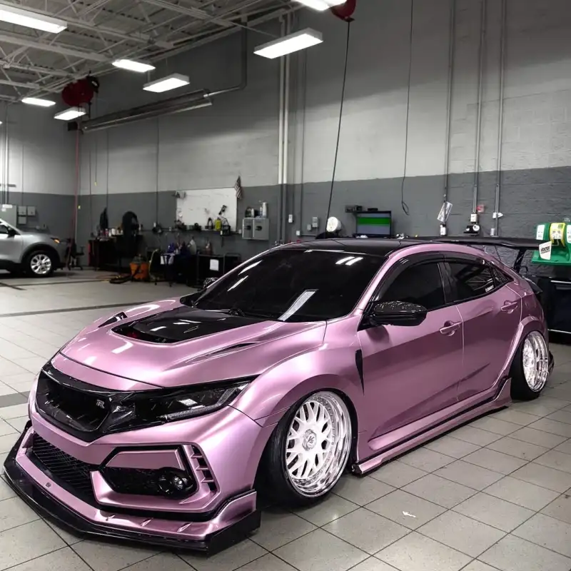 Gloss Metallic Passion Pink Car Vinyl Wrap Bentley GT PET