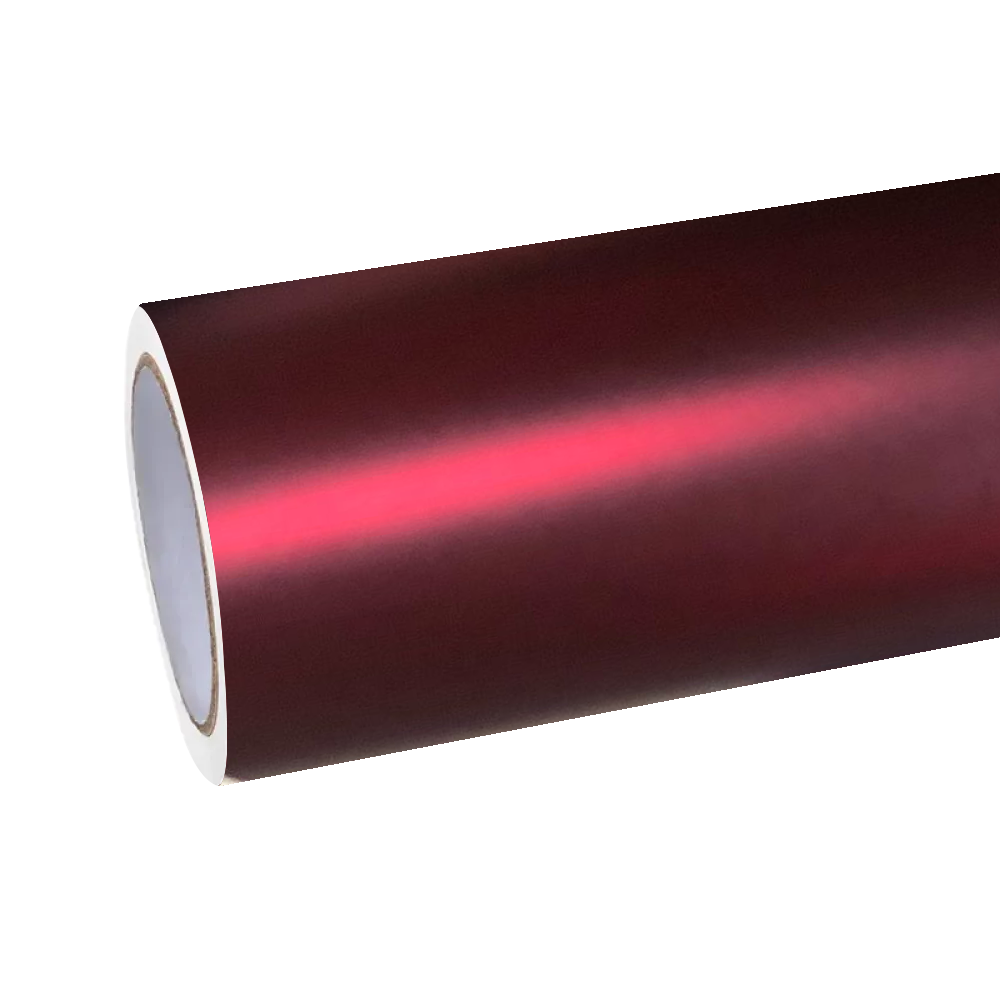 Satin Chrome Metallic Romanee Red Car Vinyl Wrap 