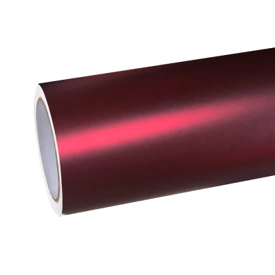 Satin Chrome Metallic Romanee Red Vinyl Wrap | Romania Red Wrap 01