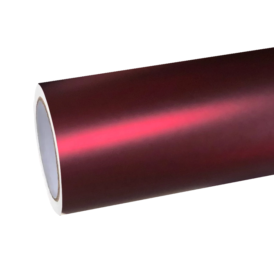 Satin Chrome Metallic Romanee Red Vinyl Wrap | Satin Romanee Red Metallic Chrome