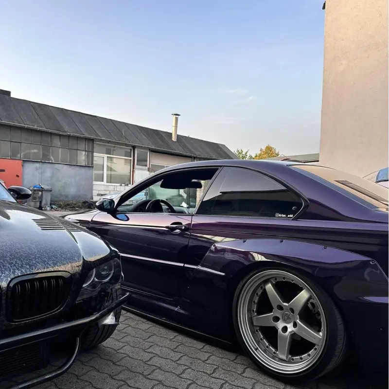 Gloss Metallic Midnight Purple Car Vinyl Wrap BMW 