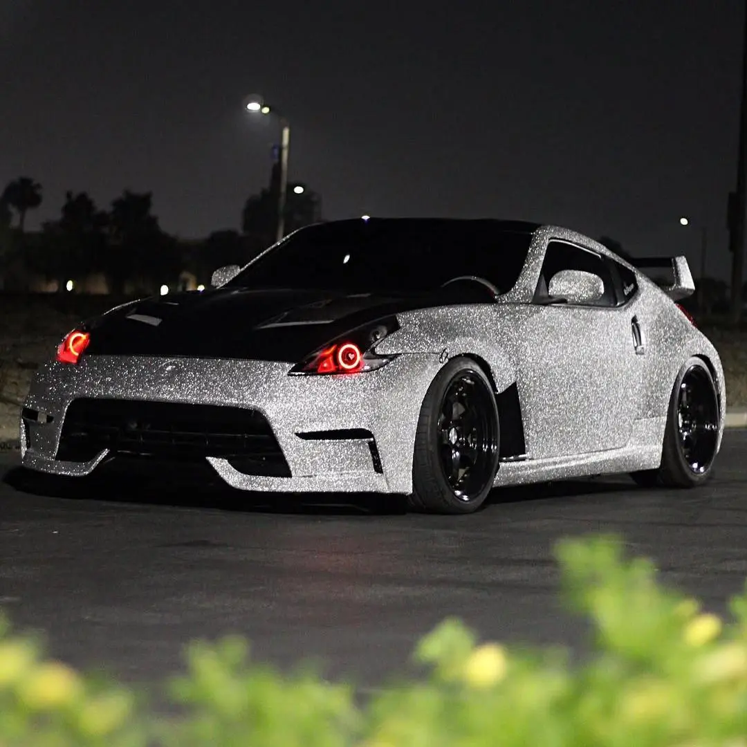 Matte Diamond Glitter Silver Car Vinyl Wrap