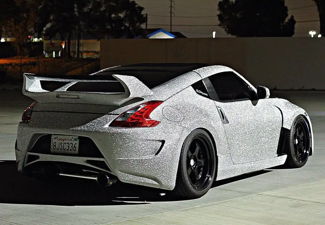 Matte Diamond Glitter Silver Car Vinyl Wrap