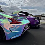 Gloss Rainbow Holographic Chrome White Car Vinyl Wrap