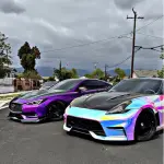 Gloss Rainbow Holographic Chrome White Car Vinyl Wrap