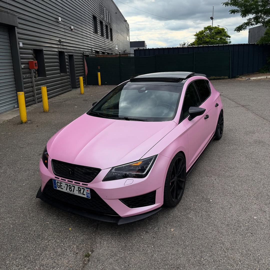Matte Satin Bubblegum Pink Car Vinyl Wrap