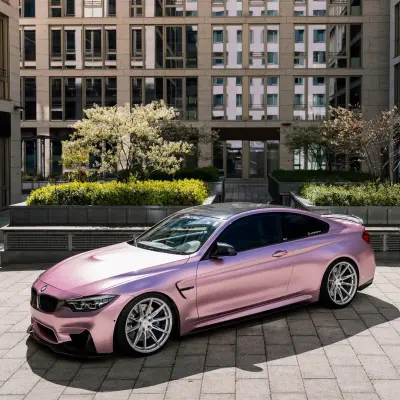 Gloss Metallic Passion Pink Car Vinyl Wrap Bentley GT PET 02