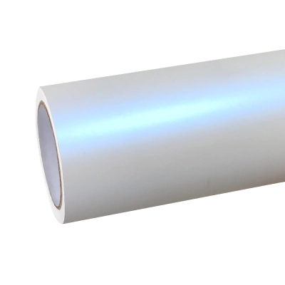 Matte Metallic Chameleon Blue White Car Vinyl Wrap 01