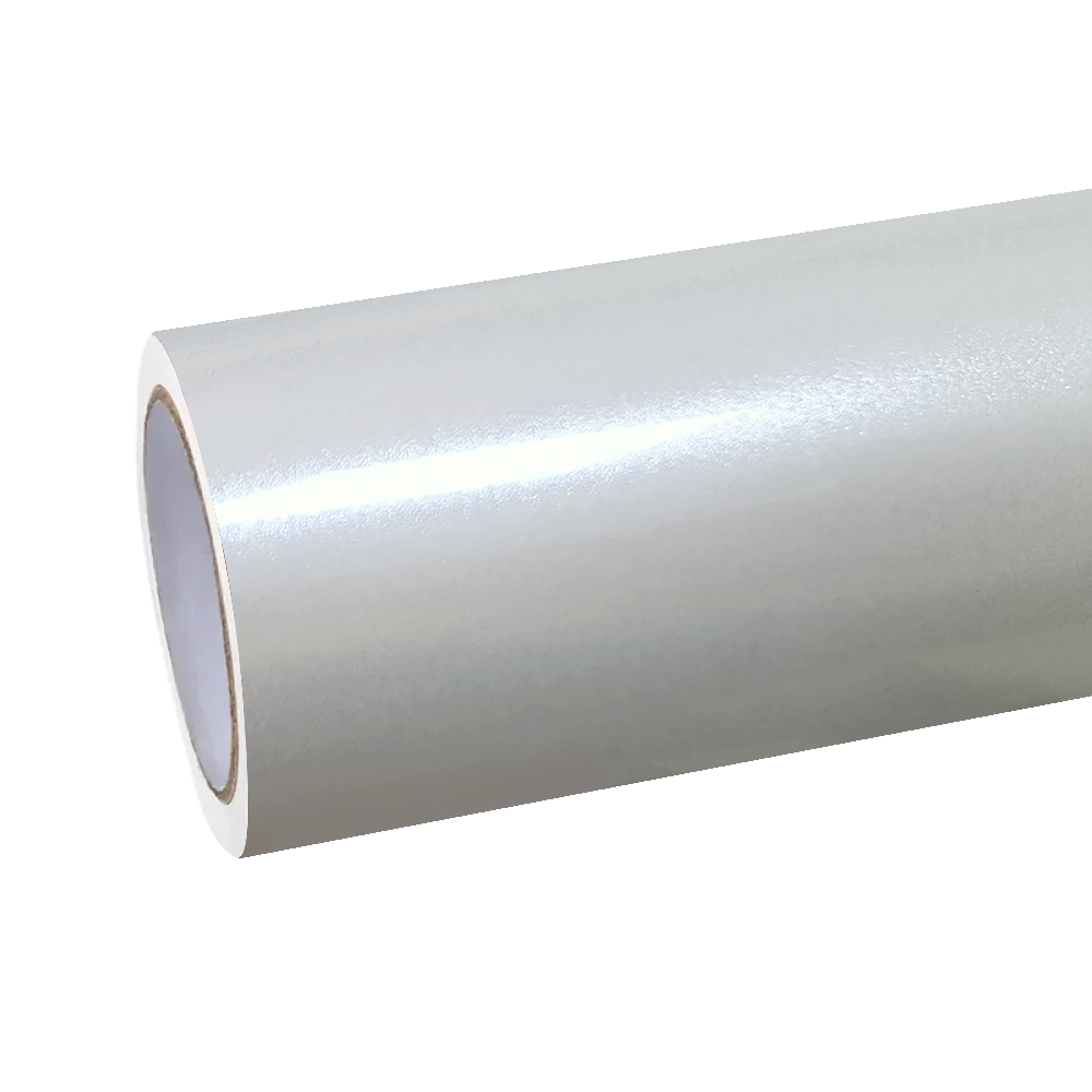 Gloss Metallic Pearl White Car Vinyl Wrap PET
