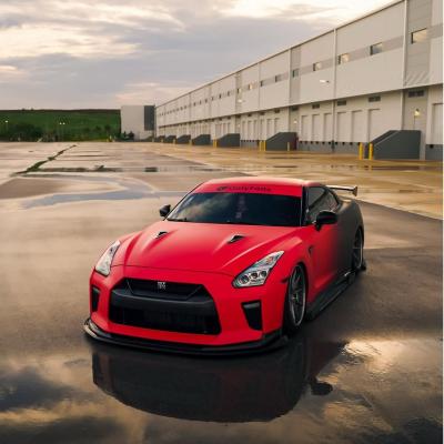 ALUKOVINYL Matte Fluorescent Pink To Black Gradient Custom Car Wrap  01