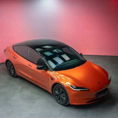 Gloss Metallic Sakhir Orange Car Vinyl Wrap PET 02