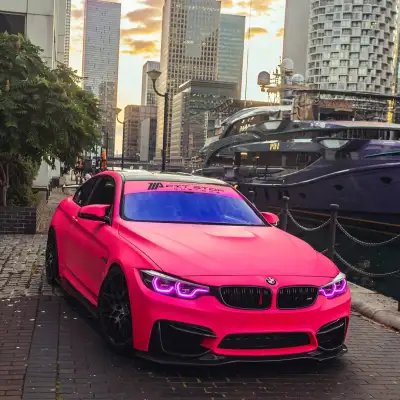 Ultimate Flat Fluorescent Pink Car Vinyl Wrap  02