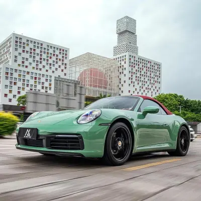 Gloss Porsche Weng Green Car Vinyl Wrap PET  02