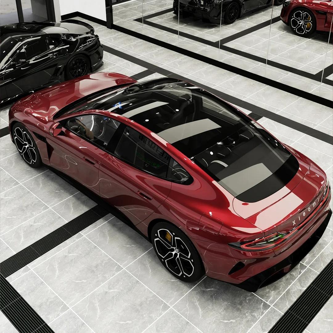 Gloss Metallic Cherry Red Car Vinyl Wrap PET