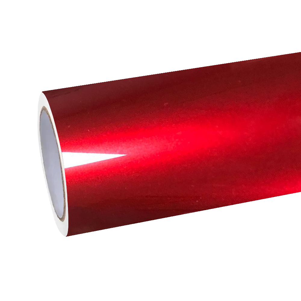 Gloss Metallic Cherry Red Car Vinyl Wrap PET