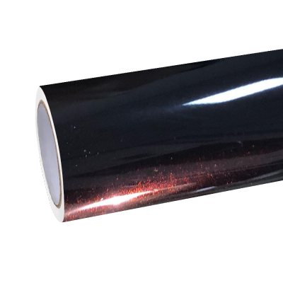 Gloss Diamond Chameleon Black Red Vinyl Wrap 01